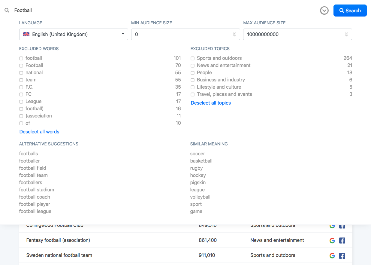 interestinsights extended search